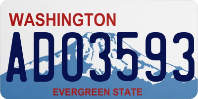 WA license plate ADO3593