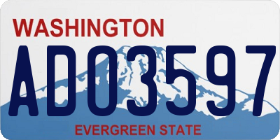 WA license plate ADO3597