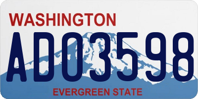 WA license plate ADO3598