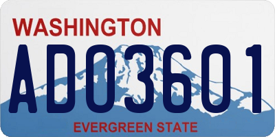 WA license plate ADO3601
