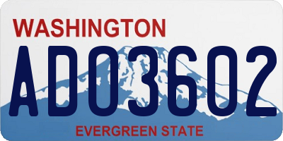 WA license plate ADO3602