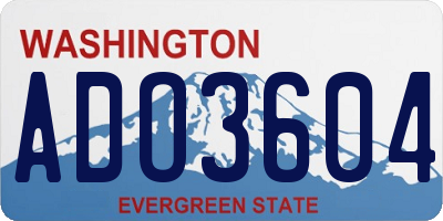 WA license plate ADO3604