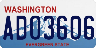 WA license plate ADO3606