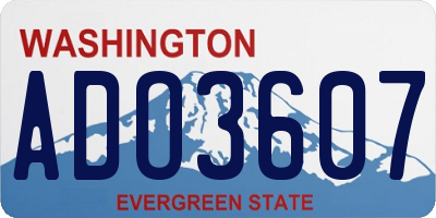 WA license plate ADO3607