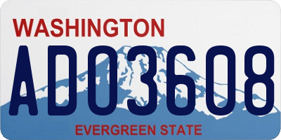 WA license plate ADO3608