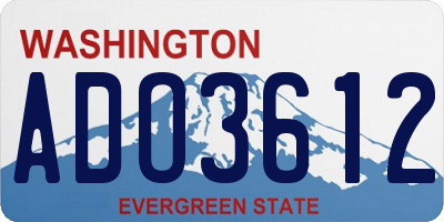 WA license plate ADO3612
