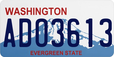 WA license plate ADO3613