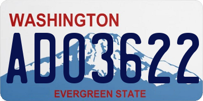 WA license plate ADO3622