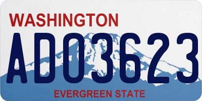 WA license plate ADO3623