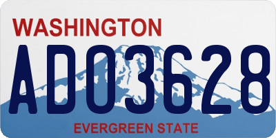WA license plate ADO3628