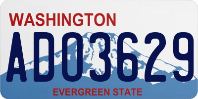 WA license plate ADO3629