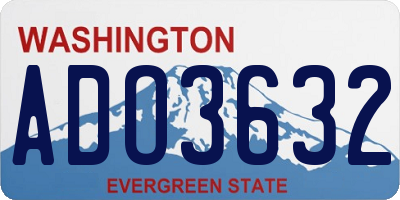 WA license plate ADO3632
