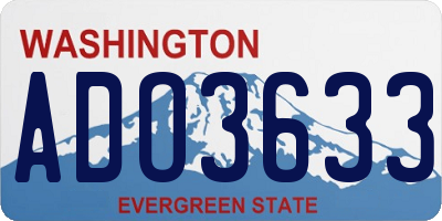 WA license plate ADO3633