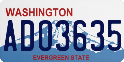 WA license plate ADO3635