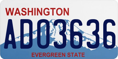 WA license plate ADO3636