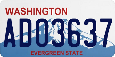 WA license plate ADO3637