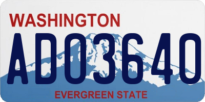 WA license plate ADO3640