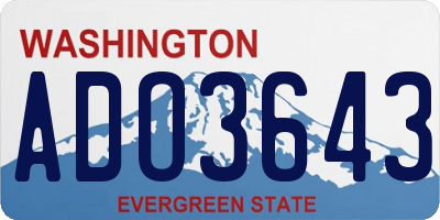 WA license plate ADO3643