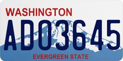 WA license plate ADO3645