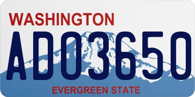 WA license plate ADO3650