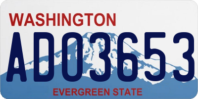 WA license plate ADO3653