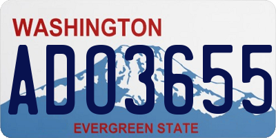 WA license plate ADO3655