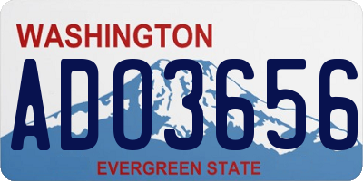WA license plate ADO3656