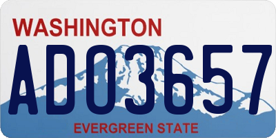 WA license plate ADO3657