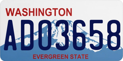 WA license plate ADO3658