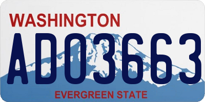 WA license plate ADO3663