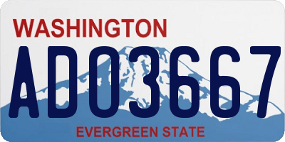 WA license plate ADO3667