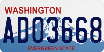 WA license plate ADO3668