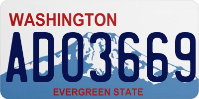 WA license plate ADO3669