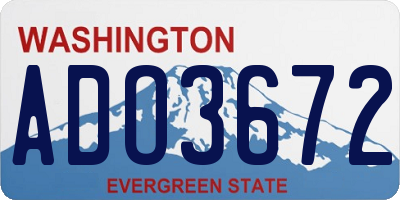 WA license plate ADO3672