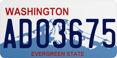 WA license plate ADO3675