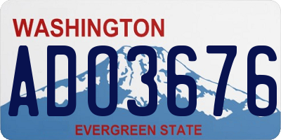 WA license plate ADO3676