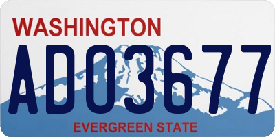 WA license plate ADO3677