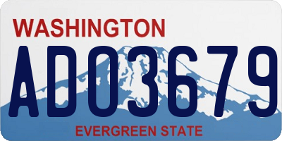 WA license plate ADO3679