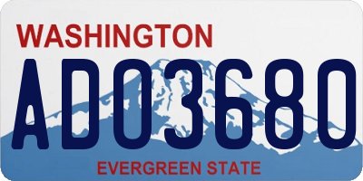 WA license plate ADO3680