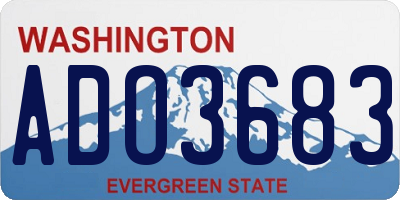 WA license plate ADO3683