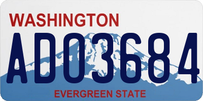 WA license plate ADO3684