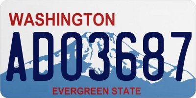 WA license plate ADO3687