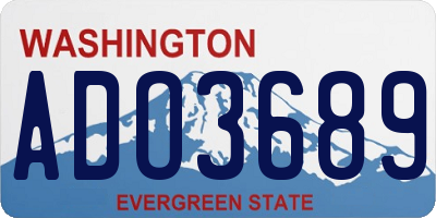 WA license plate ADO3689