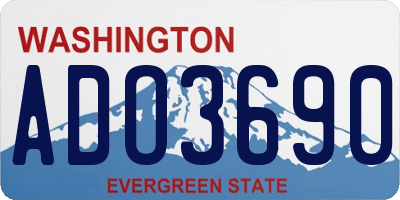 WA license plate ADO3690