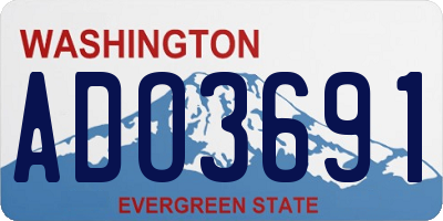 WA license plate ADO3691