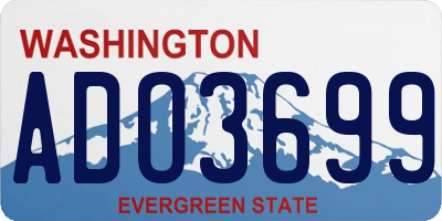 WA license plate ADO3699