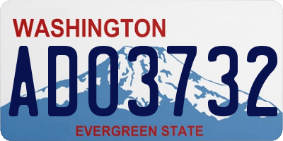 WA license plate ADO3732