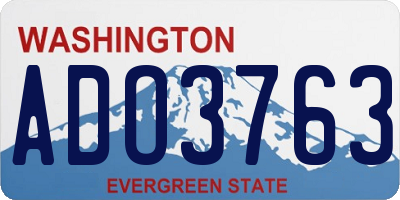 WA license plate ADO3763