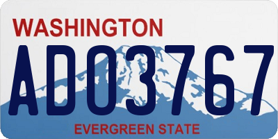 WA license plate ADO3767