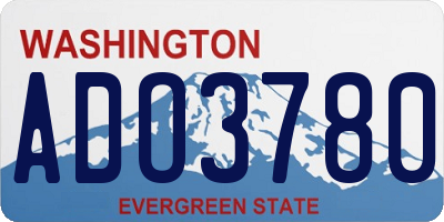 WA license plate ADO3780